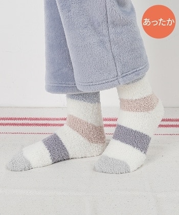 【Honeys公式 / ハニーズ】もこもこソックス レディース ブルー×ベージュ プチプラ 【Honeys公式 / ハニーズ】もこもこソックス レディース ブルー×ベージュ プチプラ