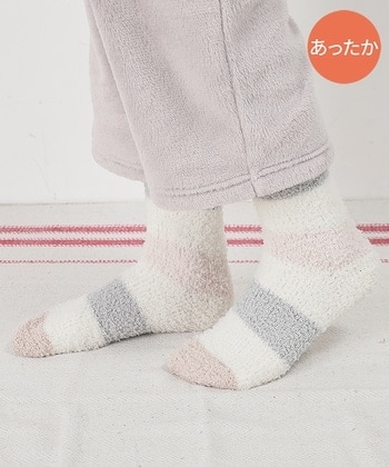 【Honeys公式 / ハニーズ】もこもこソックス レディース サックス×ピンク プチプラ 【Honeys公式 / ハニーズ】もこもこソックス レディース サックス×ピンク プチプラ