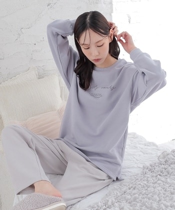 【Honeys公式 / ハニーズ】ロゴプリントルームウェア(上下セット) レディース L ラベンダー×グレー プチプラ 【Honeys公式 / ハニーズ】ロゴプリントルームウェア(上下セット) レディース L ラベンダー×グレー プチプラ