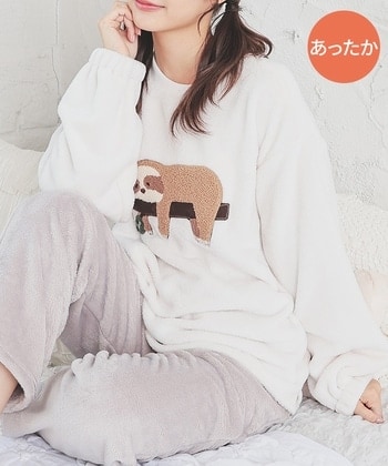 【Honeys公式 / ハニーズ】アニマル刺繍ルームウェア(上下セット) レディース M ナマケモノ プチプラ 【Honeys公式 / ハニーズ】アニマル刺繍ルームウェア(上下セット) レディース M ナマケモノ プチプラ