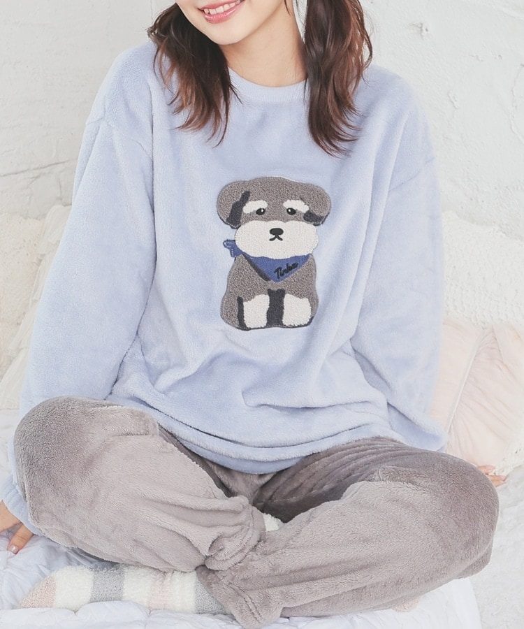 アニマル刺繍ルームウェア(上下セット)