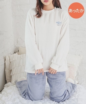 【Honeys公式 / ハニーズ】ワンポイントルームウェア(上下セット) レディース L サメ プチプラ 【Honeys公式 / ハニーズ】ワンポイントルームウェア(上下セット) レディース L サメ プチプラ