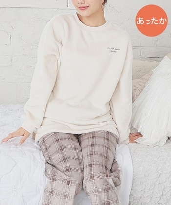 【Honeys公式 / ハニーズ】ロゴ刺繍ルームウェア(上下セット) レディース L アイボリー×グレー プチプラ 【Honeys公式 / ハニーズ】ロゴ刺繍ルームウェア(上下セット) レディース L アイボリー×グレー プチプラ