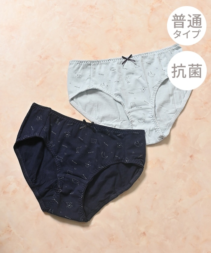 【Honeys公式 / ハニーズ】スタンダードショーツ(2枚組) レディース L コン×ミント プチプラ