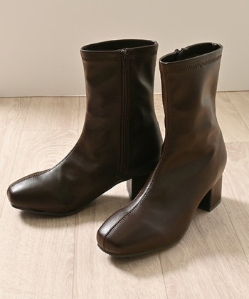 【Honeys公式 / ハニーズ】スクエアショートブーツ レディース ３Ｌ ダークブラウン プチプラ