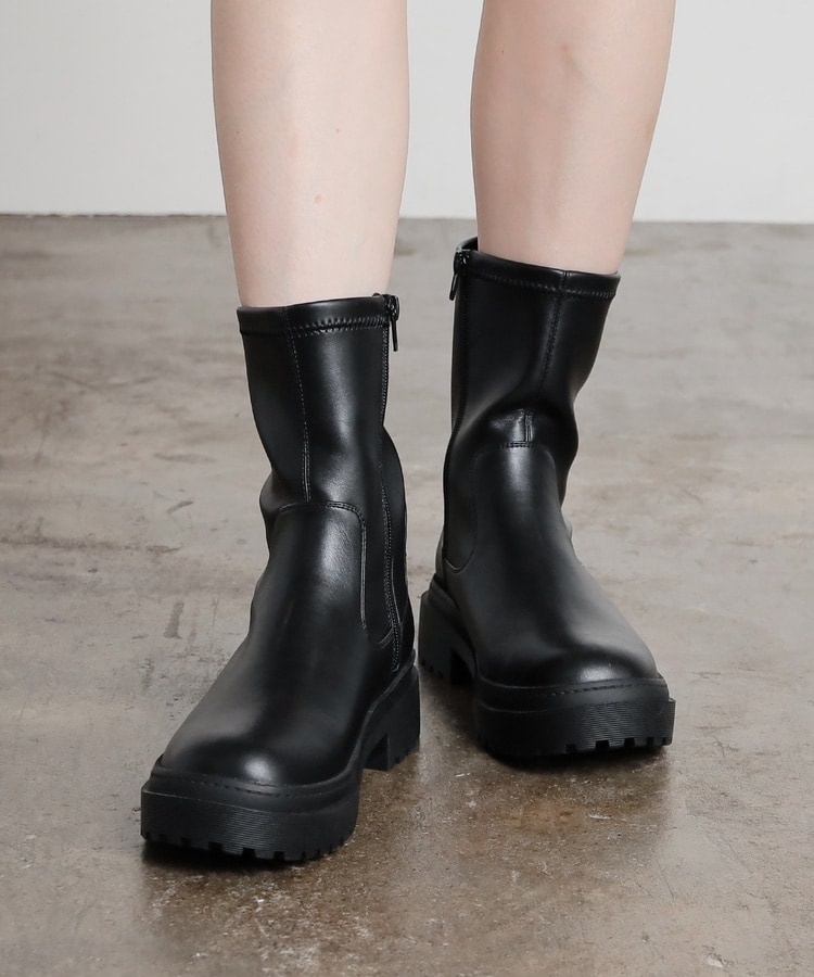 バニーブーツ　厚底　レインブーツ 厚底ストレッチブーツ: シューズ｜ハニーズ公式通販