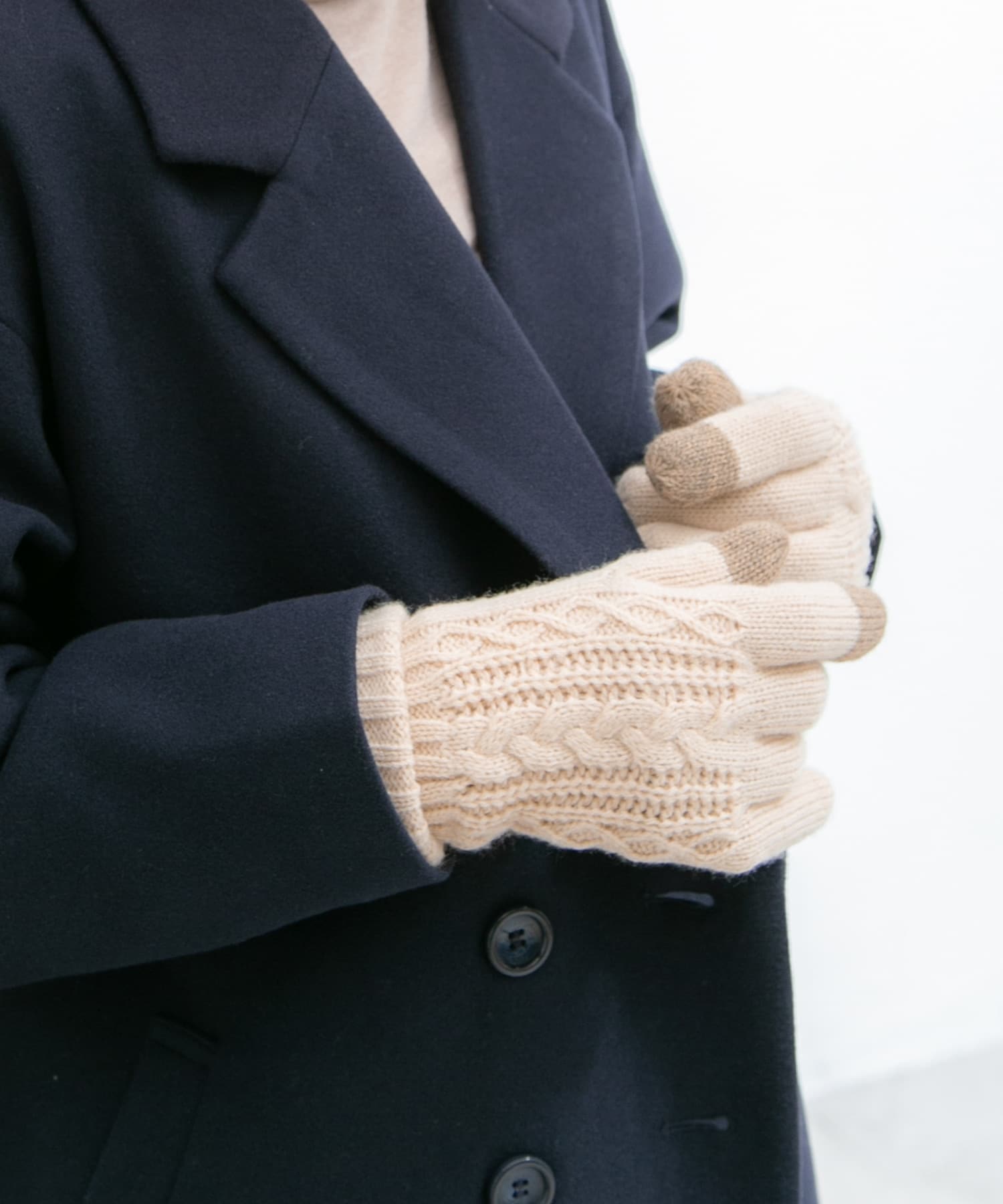 ハニーズ公式通販 折り返しケーブル編手袋 ファッショングッズ Honeys Online Shop レディースファッション通販