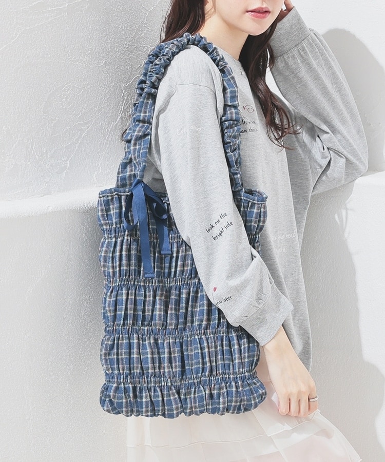 チェック柄ギャザートート: バッグ｜ハニーズ公式通販