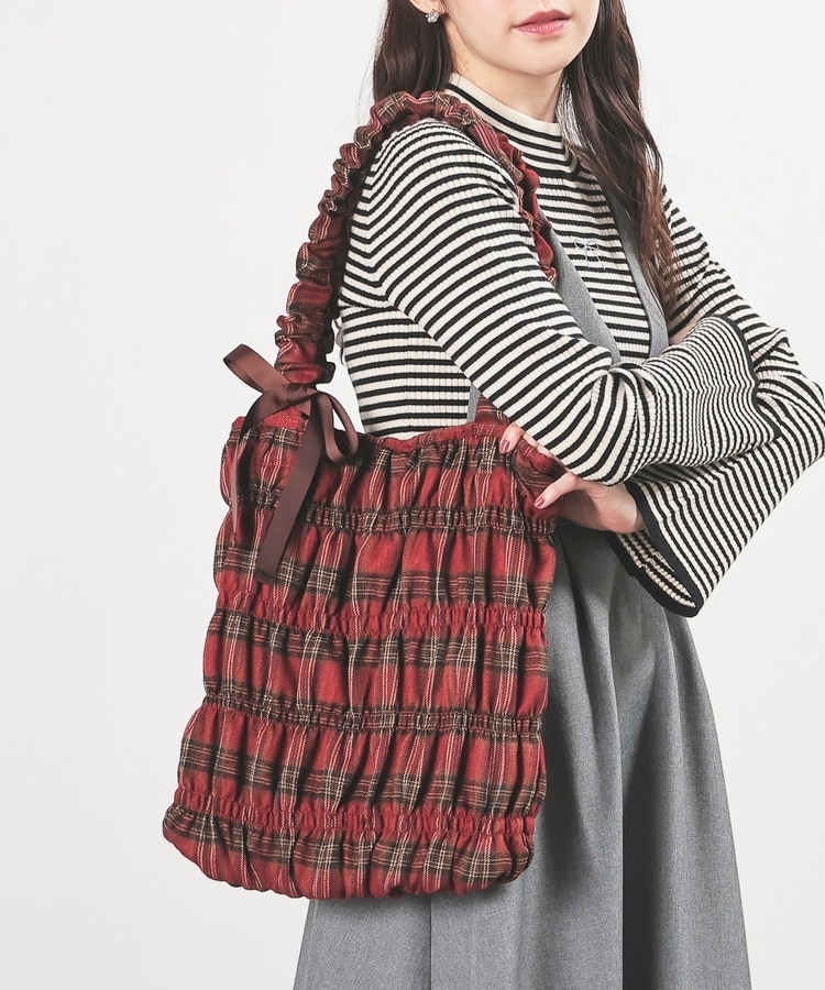 チェック柄ギャザートート: バッグ｜ハニーズ公式通販