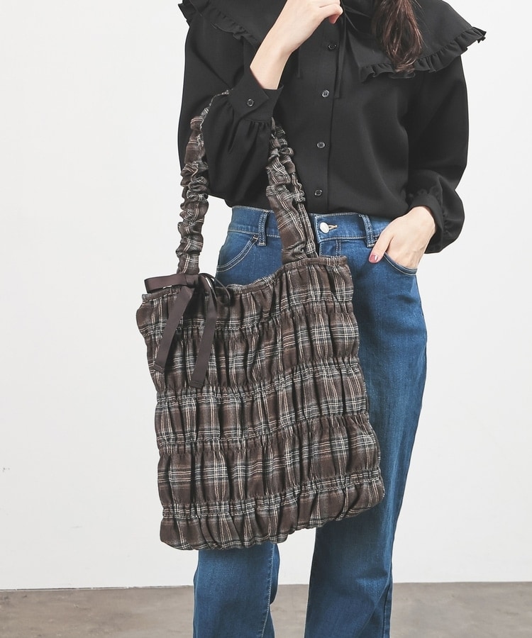 チェック柄ギャザートート: バッグ｜ハニーズ公式通販