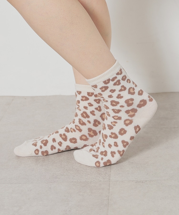レオパード柄クルー丈ソックス: ファッショングッズ｜ハニーズ
