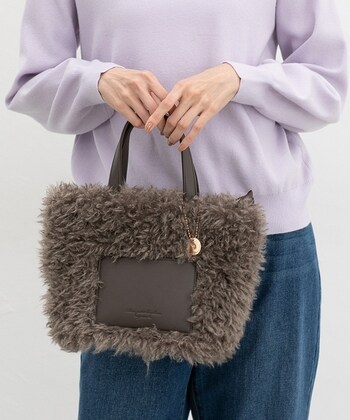 【Honeys公式 / ハニーズ】合皮コンビファーバッグ レディース ブラウン プチプラ