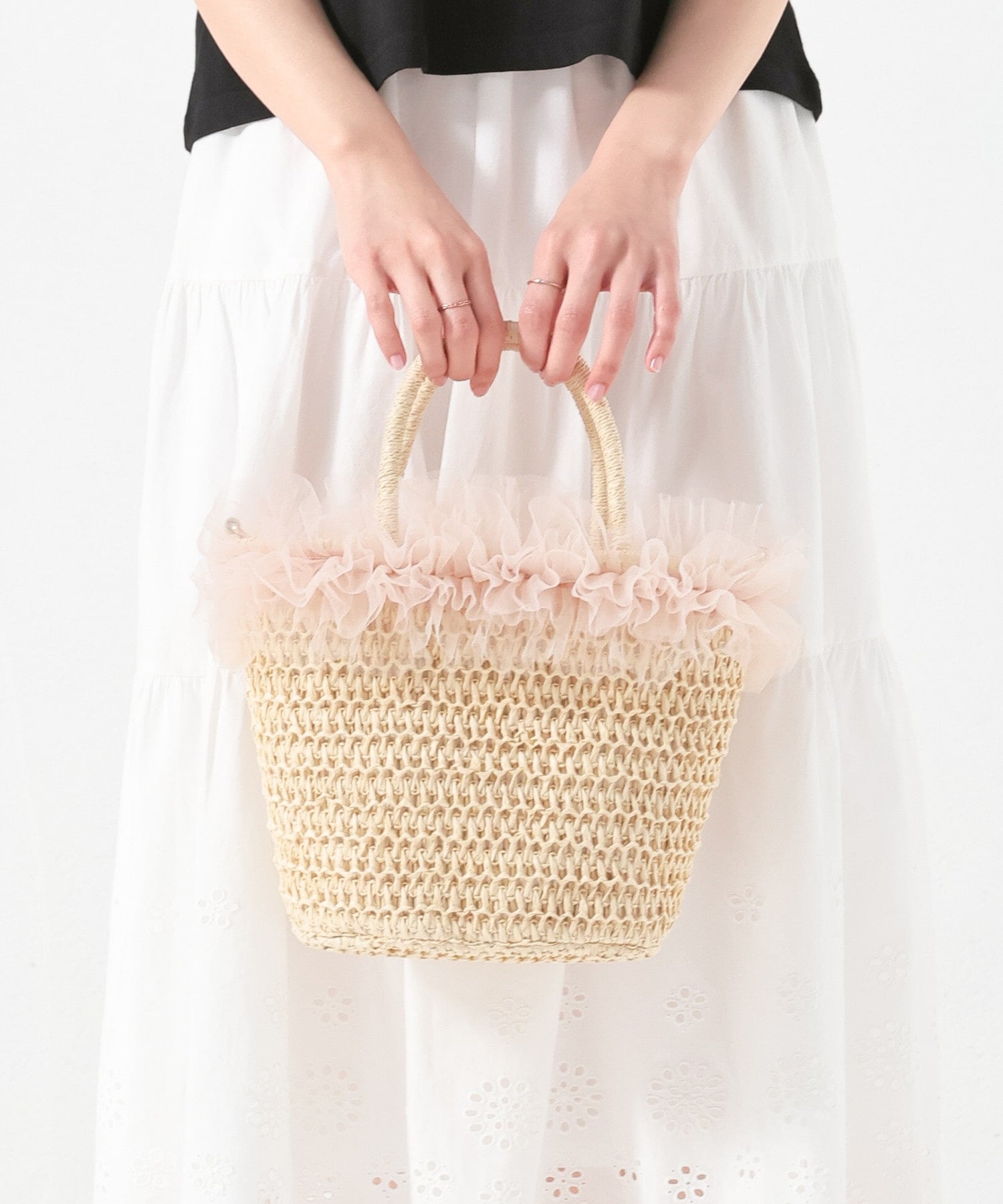 SLOBE IENA（スローブイエナ）の「SLOBE チュールフリルカゴ