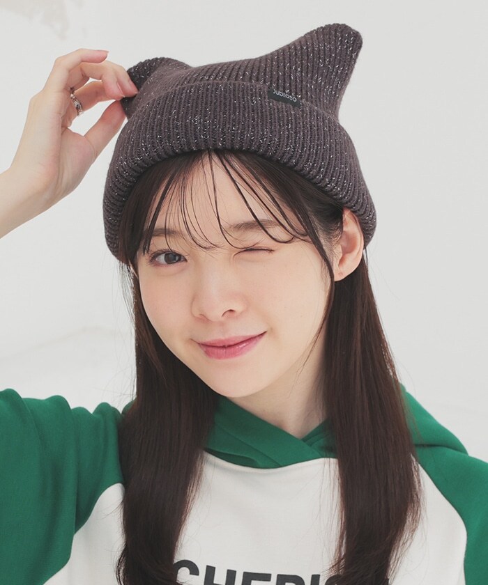 d.i.a. 黒 ポンポン付きニット帽 リボン付ニット帽 メール便 d.i.a. 黒 ポンポン付きニット帽 リボン付ニット帽 メール便