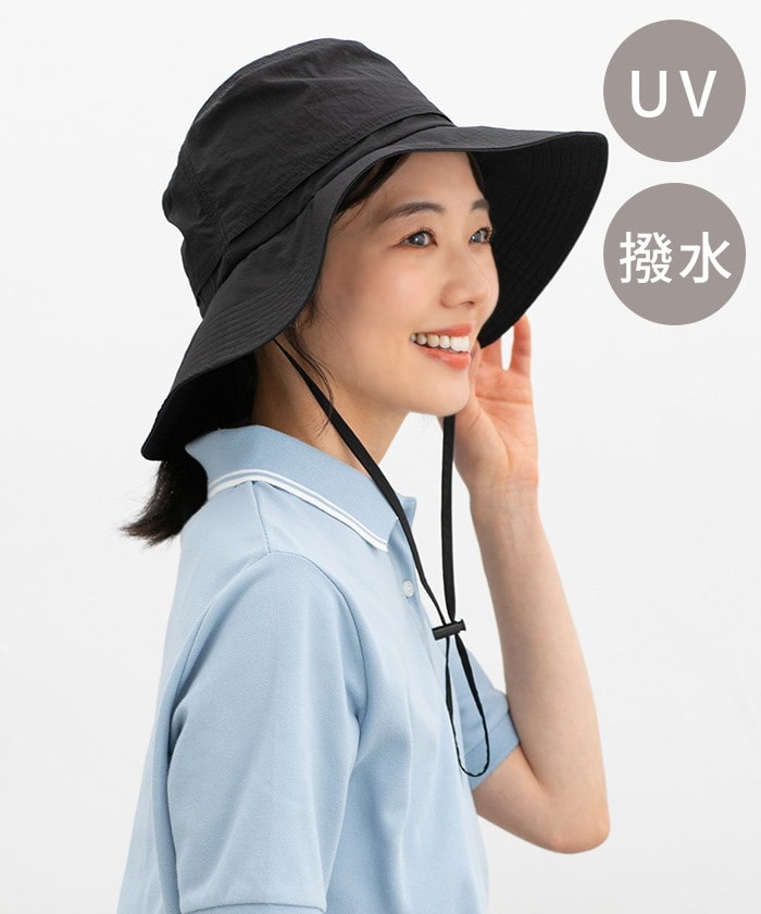 【Honeys公式 / ハニーズ】風を通す快適つば広ハット レディース ブラック プチプラ 【Honeys公式 / ハニーズ】風を通す快適つば広ハット レディース ブラック プチプラ