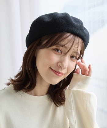 【Honeys公式 / ハニーズ】ウール混ベレー帽 レディース ブラック プチプラ 【Honeys公式 / ハニーズ】ウール混ベレー帽 レディース ブラック プチプラ