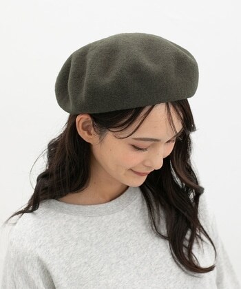 【Honeys公式 / ハニーズ】ウール混ベレー帽 レディース グリーン プチプラ