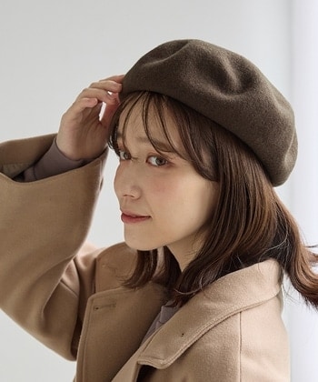 【Honeys公式 / ハニーズ】ウール混ベレー帽 レディース ブラウン プチプラ