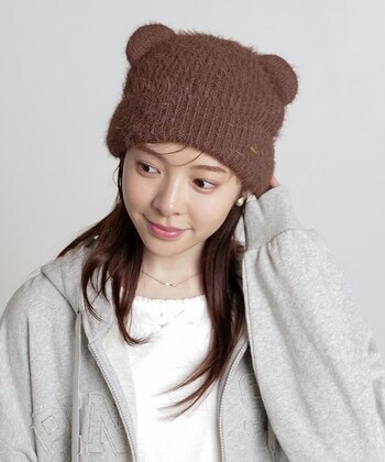 【Honeys公式 / ハニーズ】アニマルニット帽 レディース ブラウン/クマ プチプラ 【Honeys公式 / ハニーズ】アニマルニット帽 レディース ブラウン/クマ プチプラ
