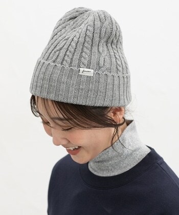 【Honeys公式 / ハニーズ】ケーブル編ニット帽 レディース 杢グレー プチプラ