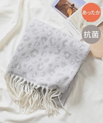 【Honeys公式 / ハニーズ】ヒョウ柄マフラー レディース ライトグレー プチプラ