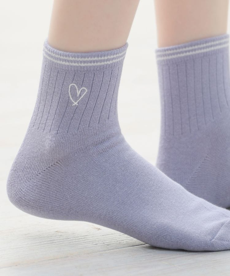 ライン入りワンポイントソックス