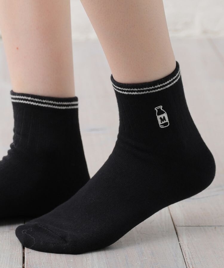 ライン入りワンポイントソックス