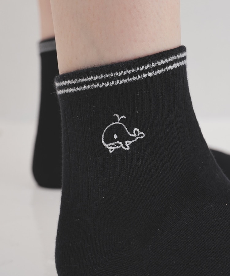 AIMÉ LEON DORE 刺繍ワンポイント ラインソックス 3足セット AIMÉ LEON DORE 刺繍ワンポイント ラインソックス 3足セット