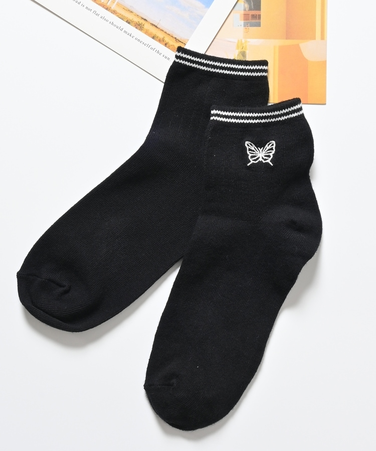 新品 エイムレオンドレ 刺繍 ワンポイントラインソックス AIMÉ LEON DORE 刺繍ワンポイント ラインソックス 3足セット 3足セット