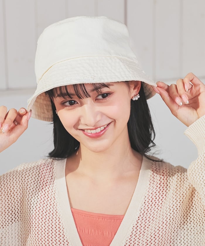 【Honeys公式 / ハニーズ】ダメージバケットハット レディース アイボリー プチプラ 【Honeys公式 / ハニーズ】ダメージバケットハット レディース アイボリー プチプラ
