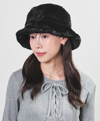 【Honeys公式 / ハニーズ】エコファーバケットハット レディース ブラック プチプラ 【Honeys公式 / ハニーズ】エコファーバケットハット レディース ブラック プチプラ