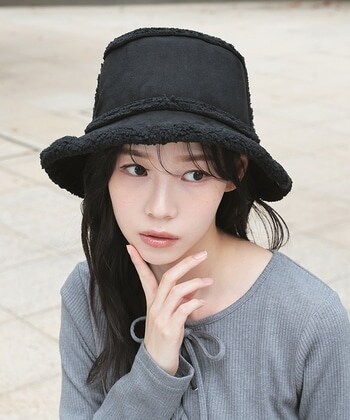 【Honeys公式 / ハニーズ】2wayムートン風ハット レディース ブラック プチプラ 【Honeys公式 / ハニーズ】2wayムートン風ハット レディース ブラック プチプラ