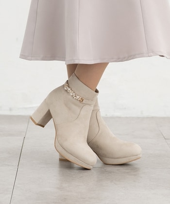 【Honeys公式 / ハニーズ】パール付2wayブーツ レディース LL アイボリー プチプラ 【Honeys公式 / ハニーズ】パール付2wayブーツ レディース LL アイボリー プチプラ