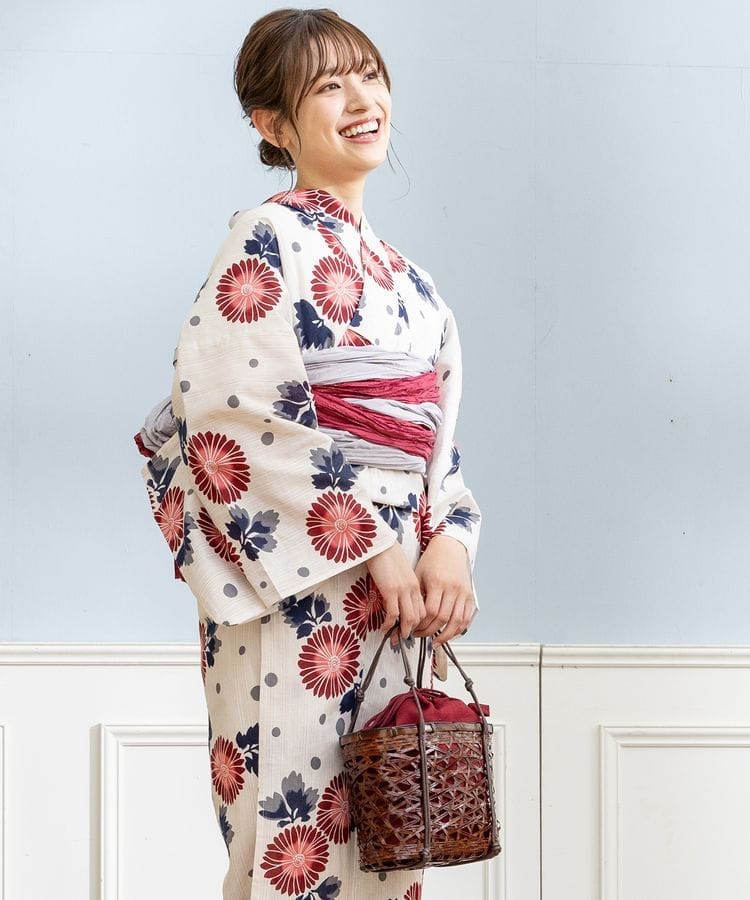 浴衣 オフ×アカ