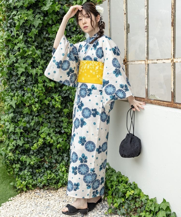 浴衣 オフ×ブルー