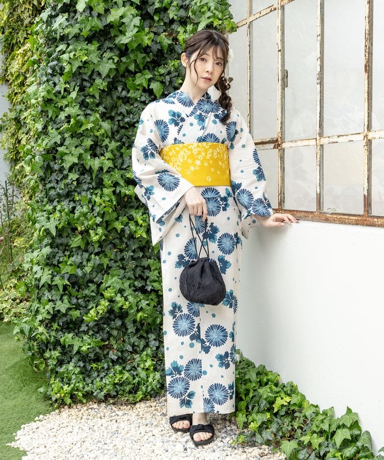 浴衣 オフ×ブルー