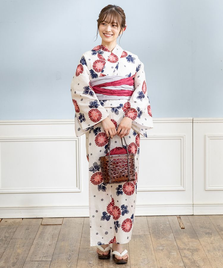 浴衣 オフ×アカ