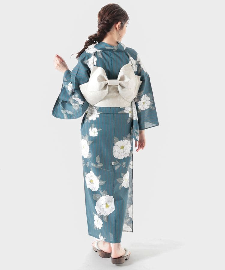 浴衣 ブルーストライプ