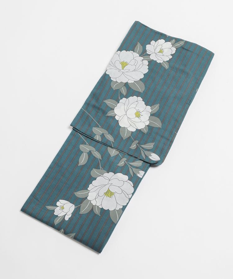 浴衣 ブルーストライプ