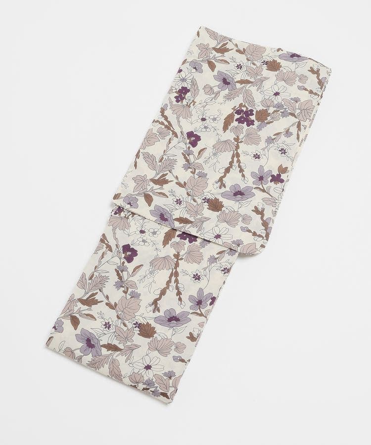 浴衣 ベージュ花柄