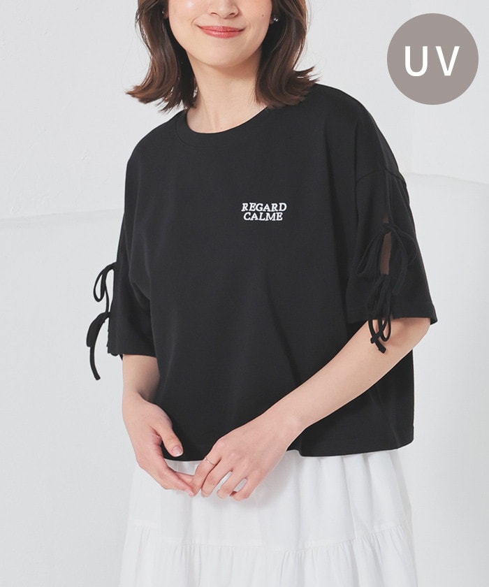 【Honeys公式 / ハニーズ】袖リボンゆるTシャツ レディース S ブラック プチプラ 【Honeys公式 / ハニーズ】袖リボンゆるTシャツ レディース S ブラック プチプラ