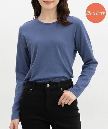 【Honeys公式 / ハニーズ】あったか綿クルーネックT レディース M ブルー プチプラ 【Honeys公式 / ハニーズ】あったか綿クルーネックT レディース M ブルー プチプラ