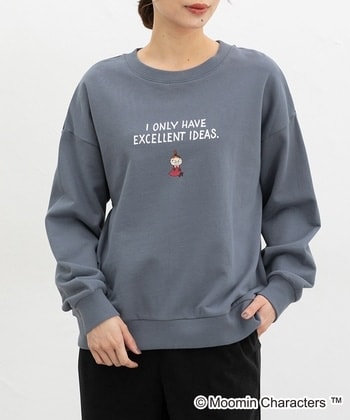 【Honeys公式 / ハニーズ】ムーミン／ゆるトレーナー レディース Ｍ ブルー プチプラ