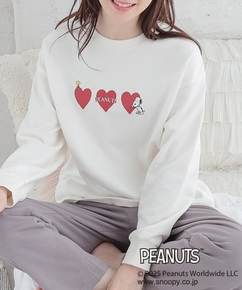 【Honeys公式 / ハニーズ】スヌーピー/ルームウェア(上下セット) レディース M オフ×グレー プチプラ 【Honeys公式 / ハニーズ】スヌーピー/ルームウェア(上下セット) レディース M オフ×グレー プチプラ