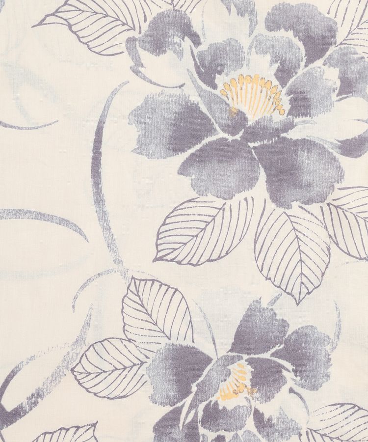 浴衣 ベージュ花柄