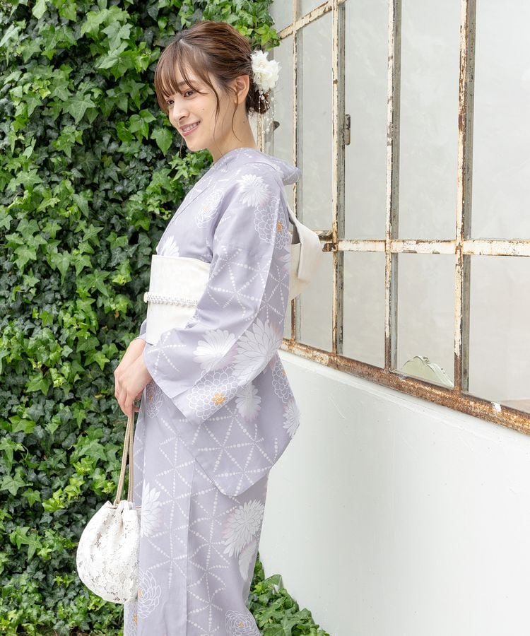 浴衣 パープルグレー