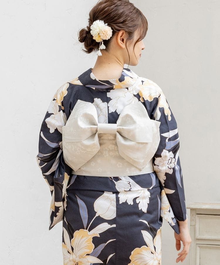 浴衣 クロ×花