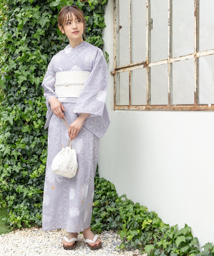 浴衣 パープルグレー