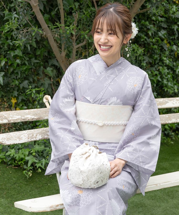 浴衣 パープルグレー