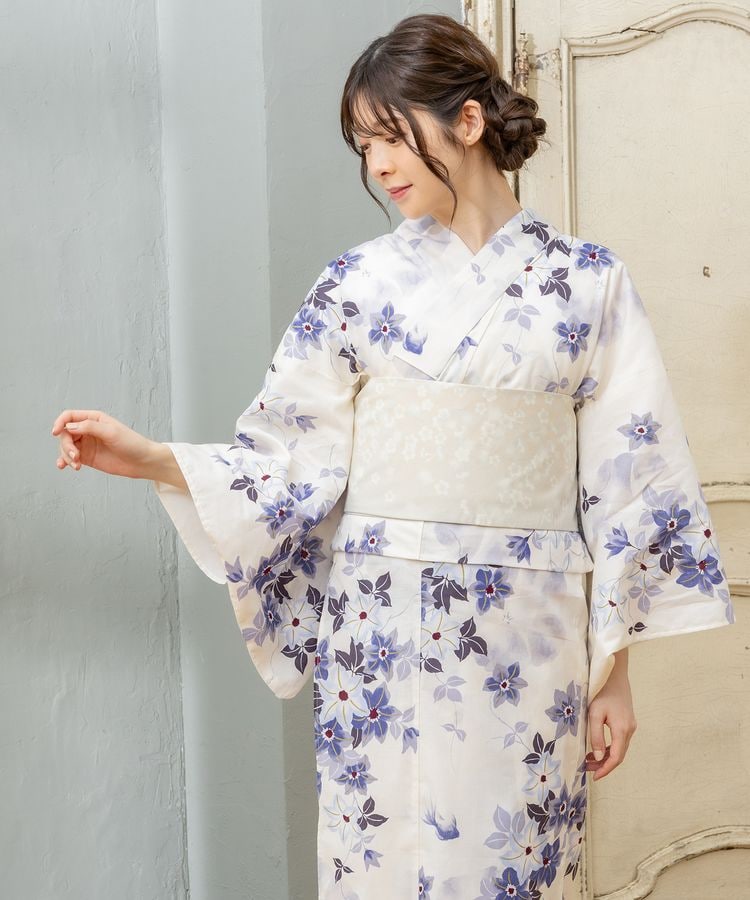 浴衣 オフ×花